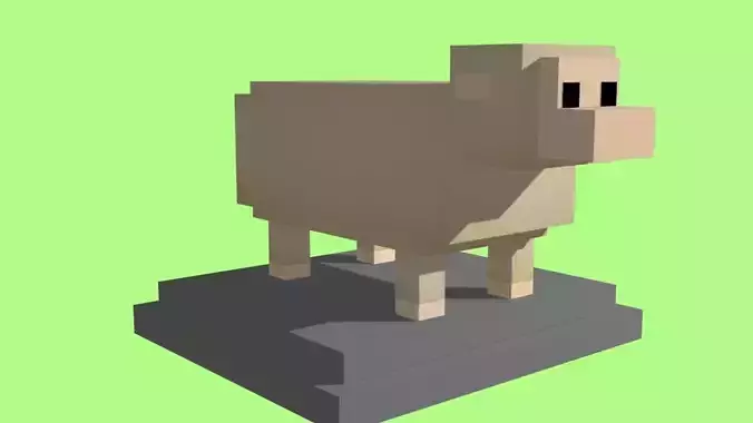 VOXEL SHEEP - MODEL 13 Low-poly 3D model