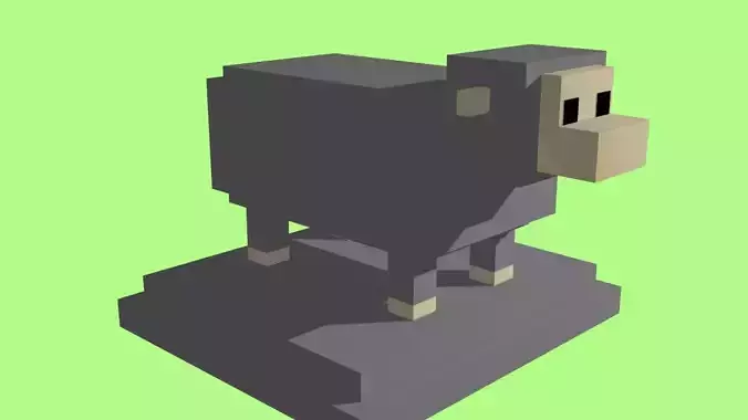 VOXEL SHEEP - MODEL 15 Low-poly 3D model