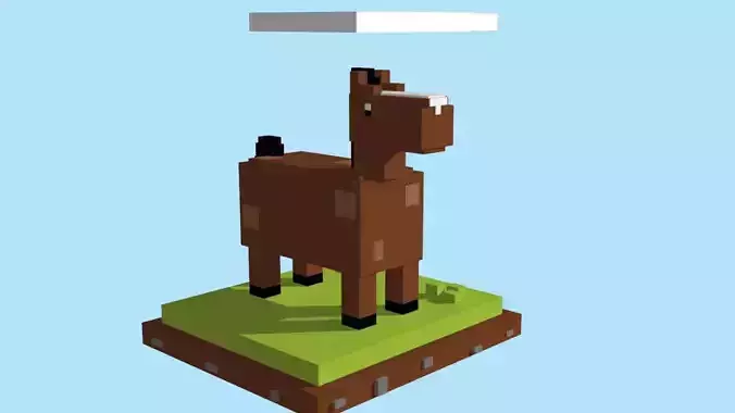 VOXEL HORSE - MODEL 1 Low-poly 3D model