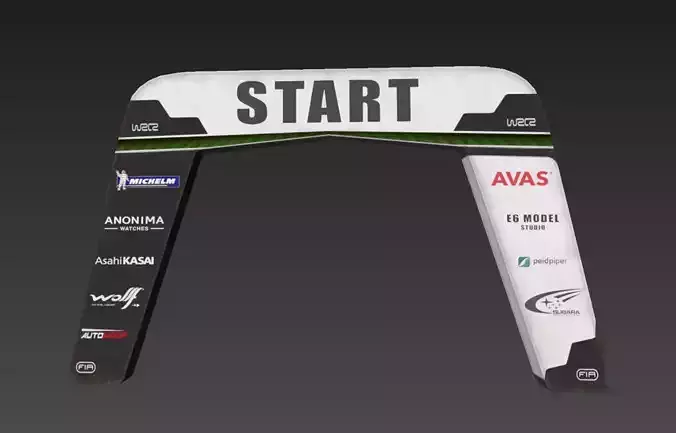 Start Finish CheckPoint Low-poly 3D model