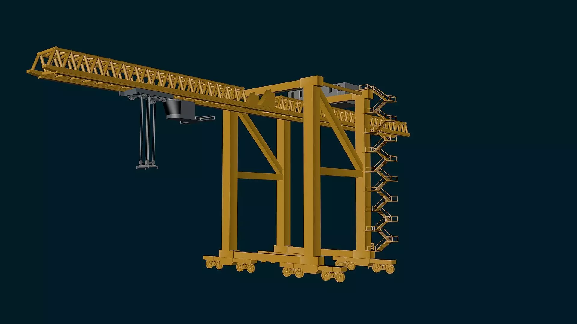 Containter Crane Low-poly 3D model_0