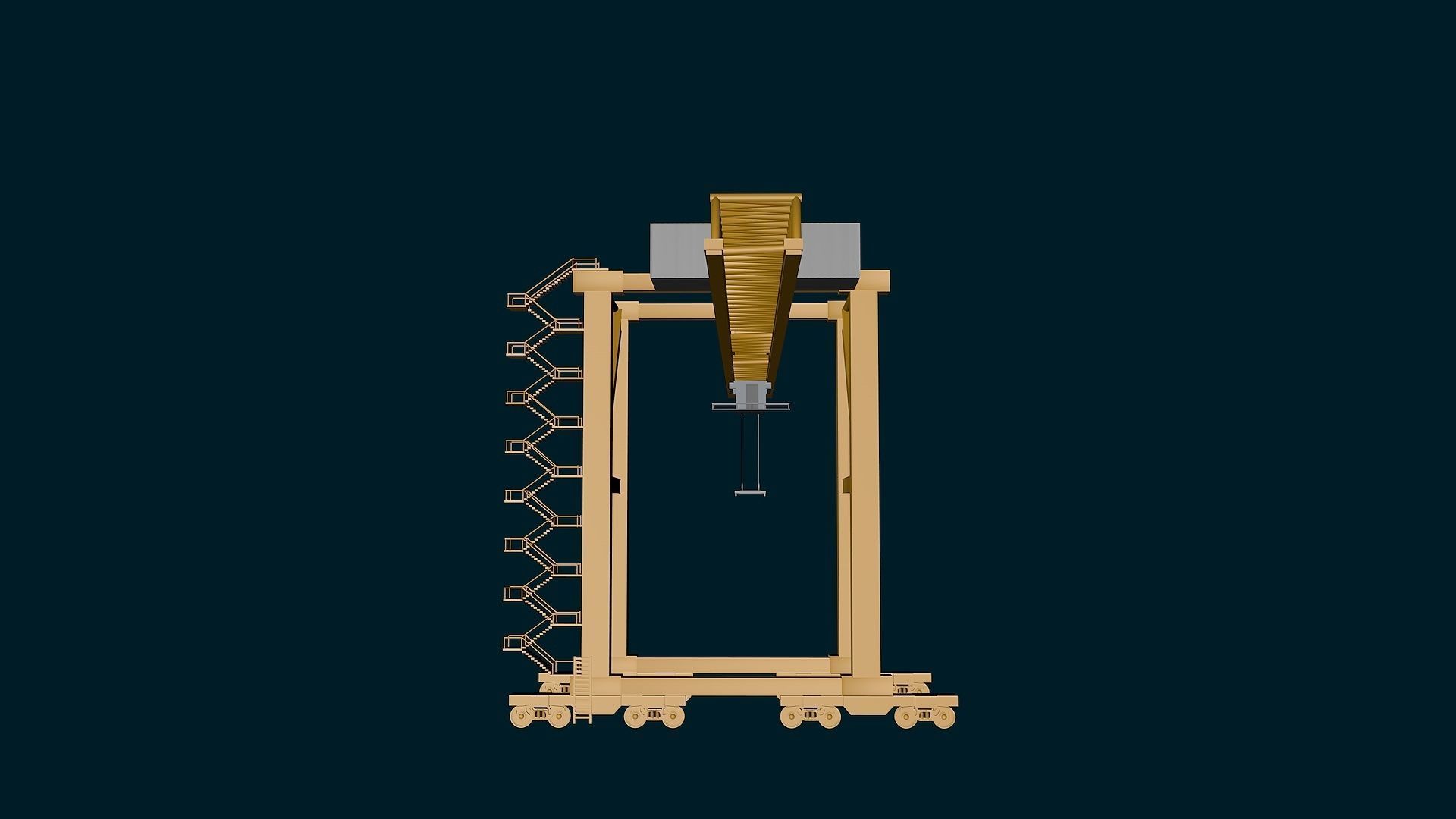 Containter Crane Low-poly 3D model_3