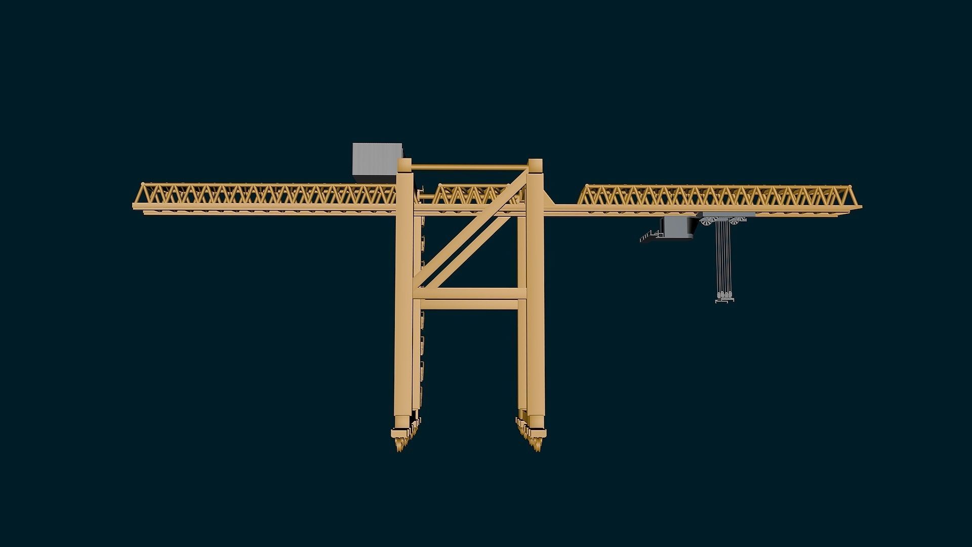 Containter Crane Low-poly 3D model_2