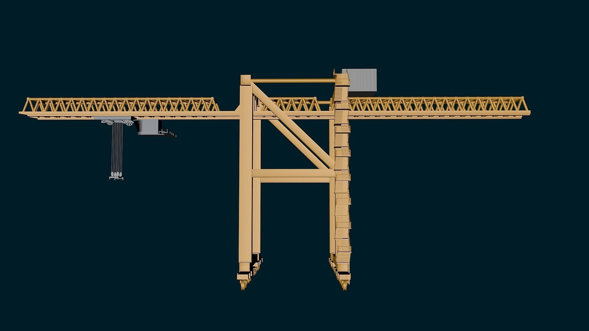 Containter Crane Low-poly 3D model_1