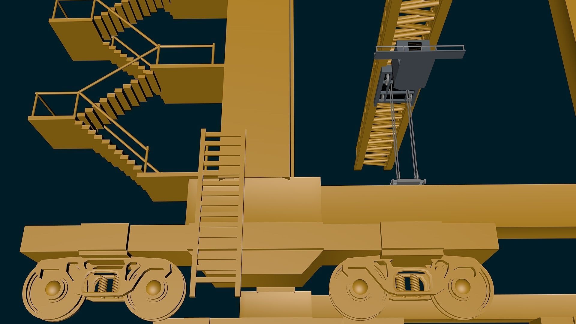 Containter Crane Low-poly 3D model_5