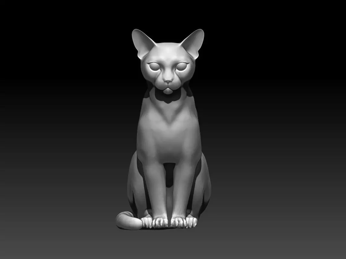 cat sculptures 3D print model