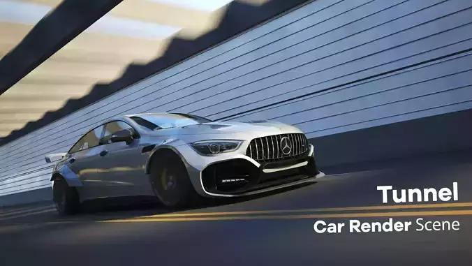 Car Render Scene - Tunnel - 3dsmax - Vray 3D model
