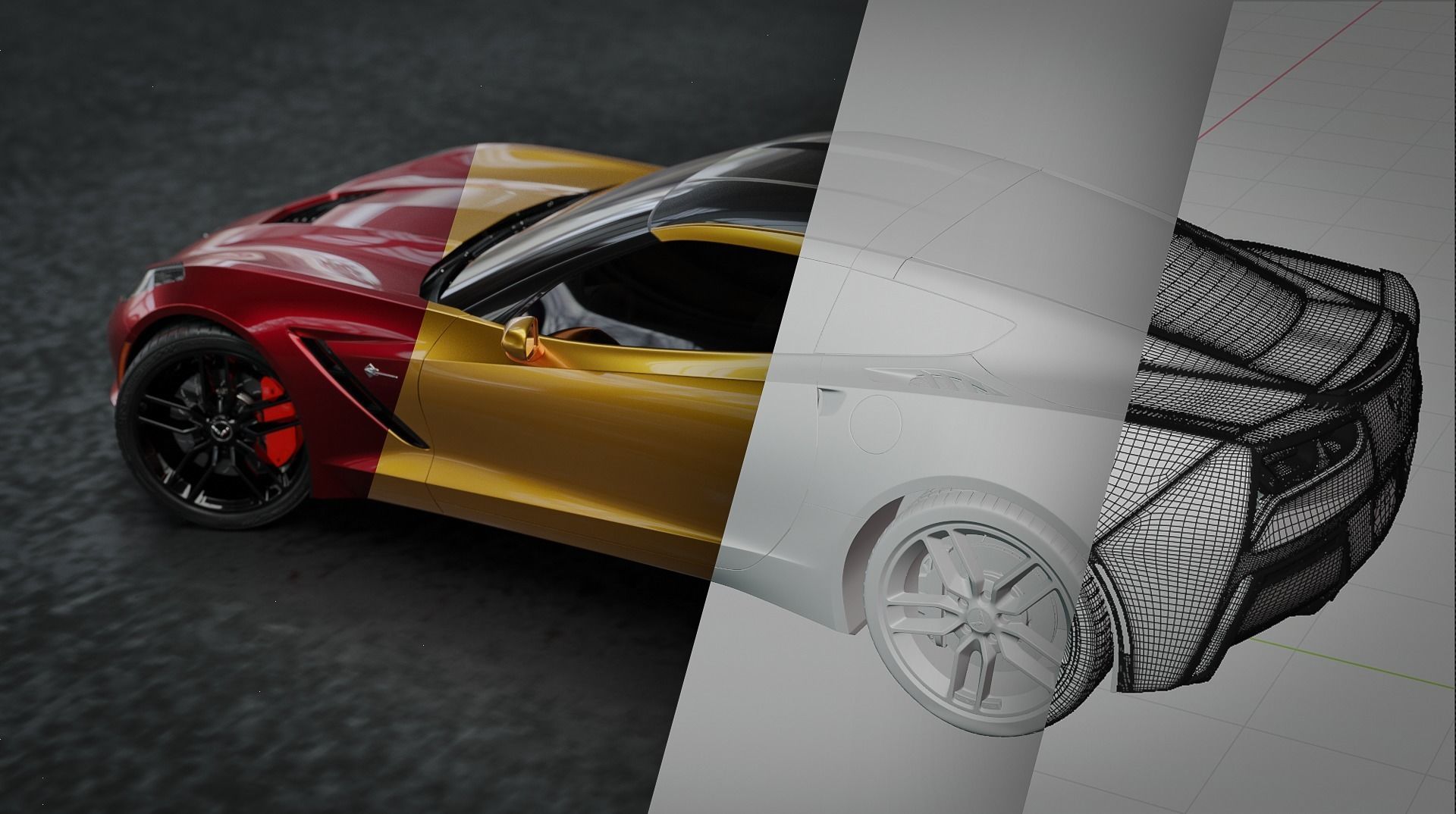 Cheverolet Corvett High Quality 3D Model  3D model_2