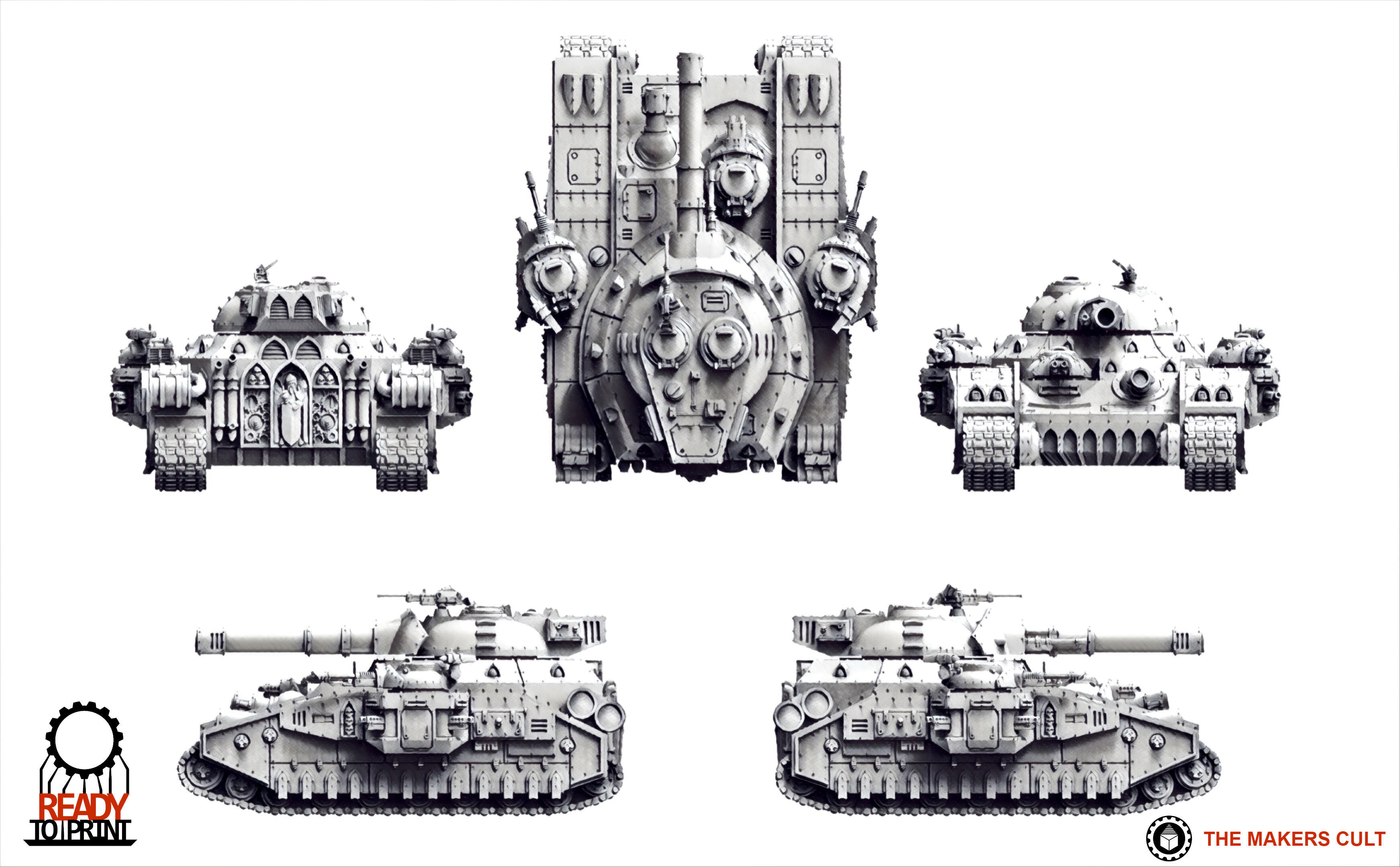 Feudal Guard - Heavy Battle Tank 3D print model_2