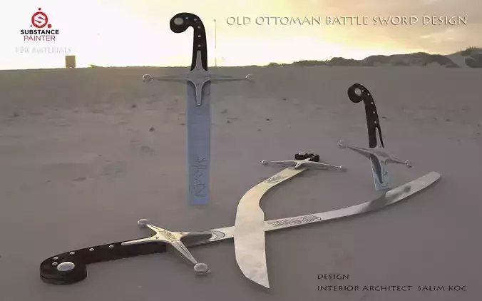 steel sword 3D model Low-poly 3D model