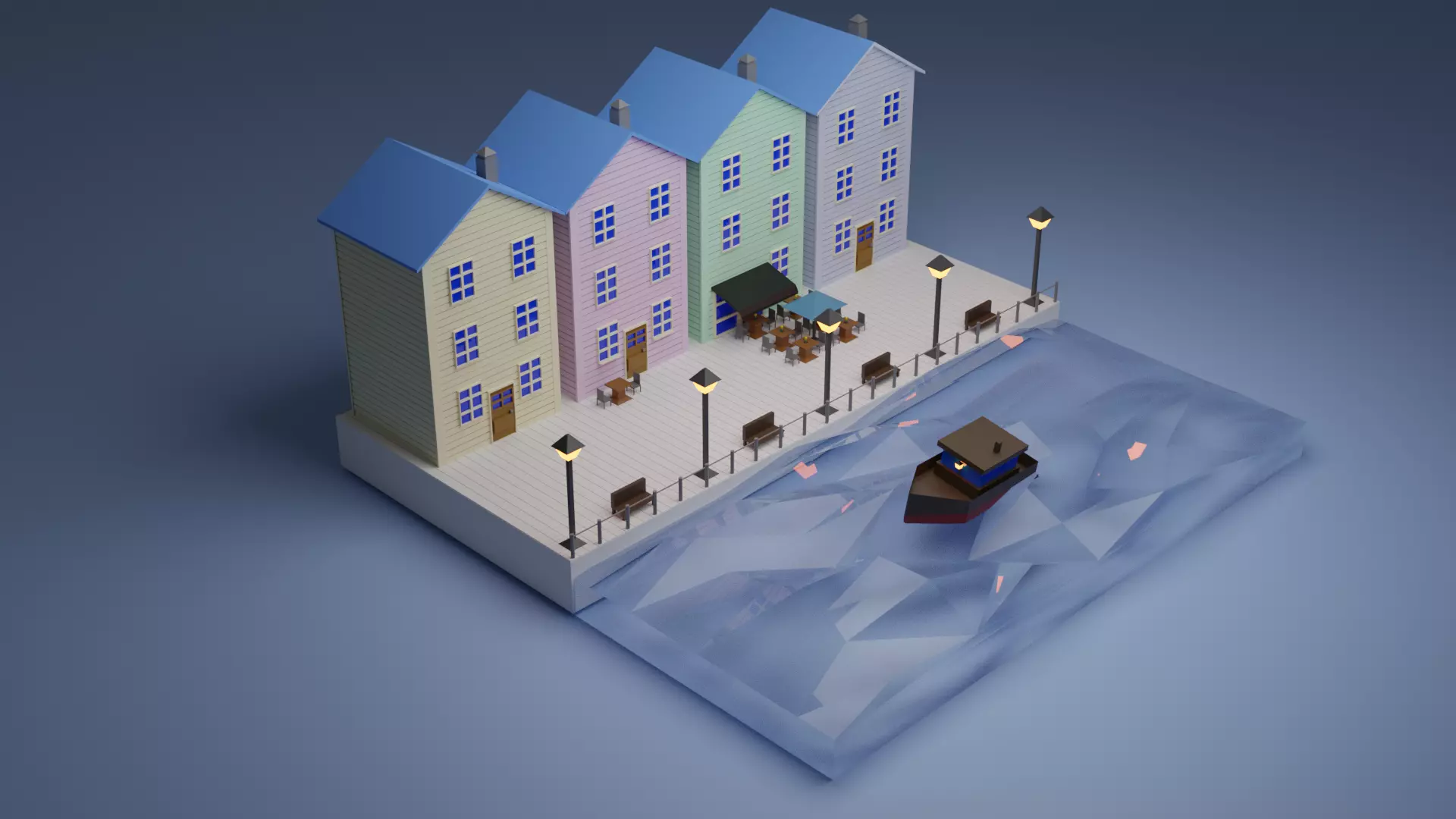 Little houses Free 3D model
