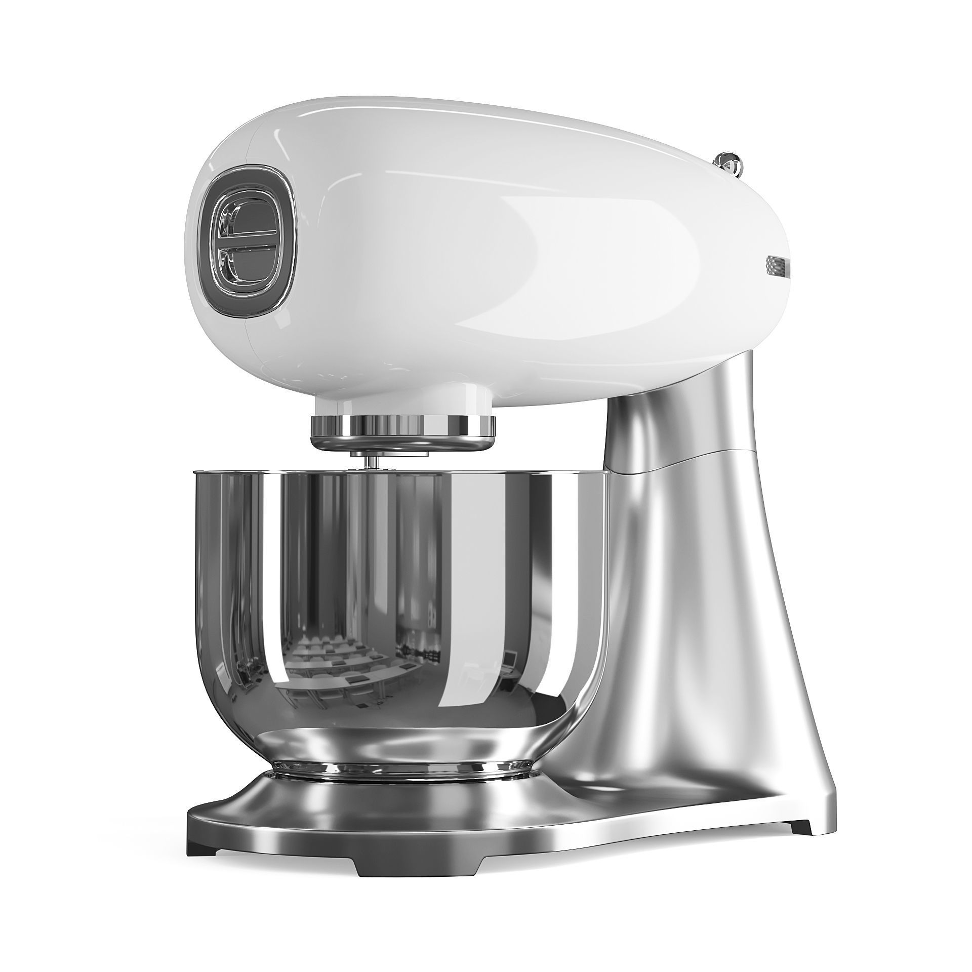 White Food Processor 3D model_1
