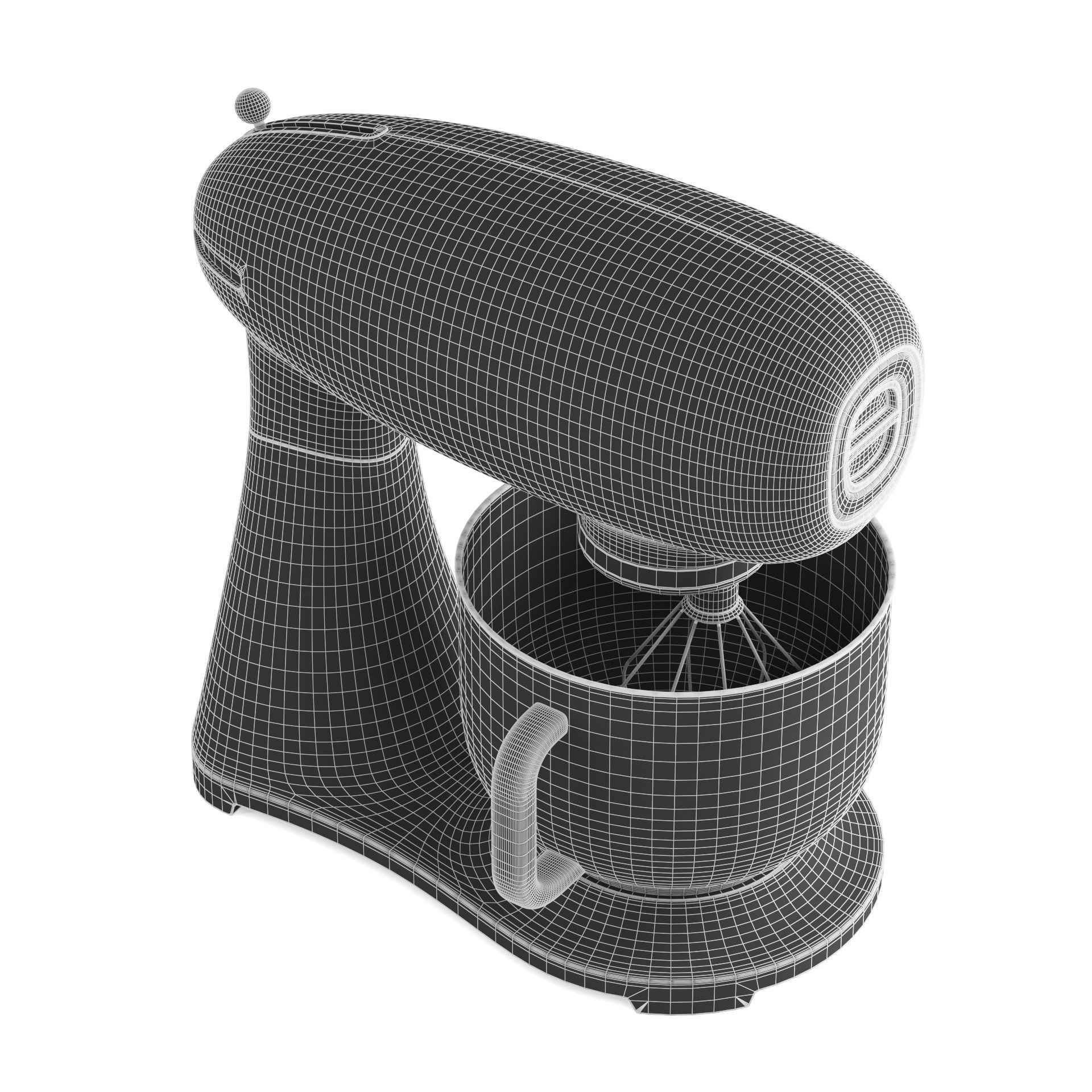 White Food Processor 3D model_7