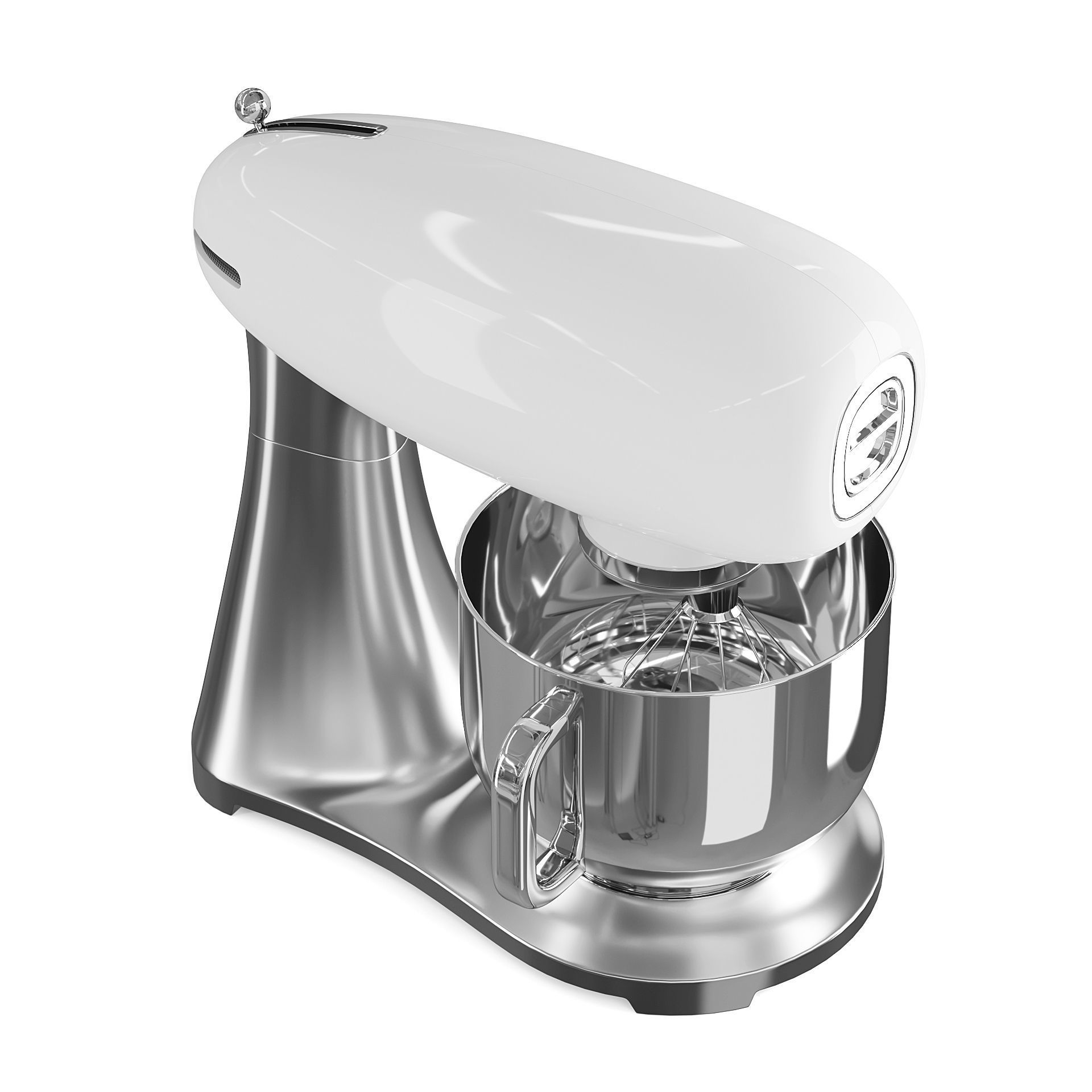 White Food Processor 3D model_3