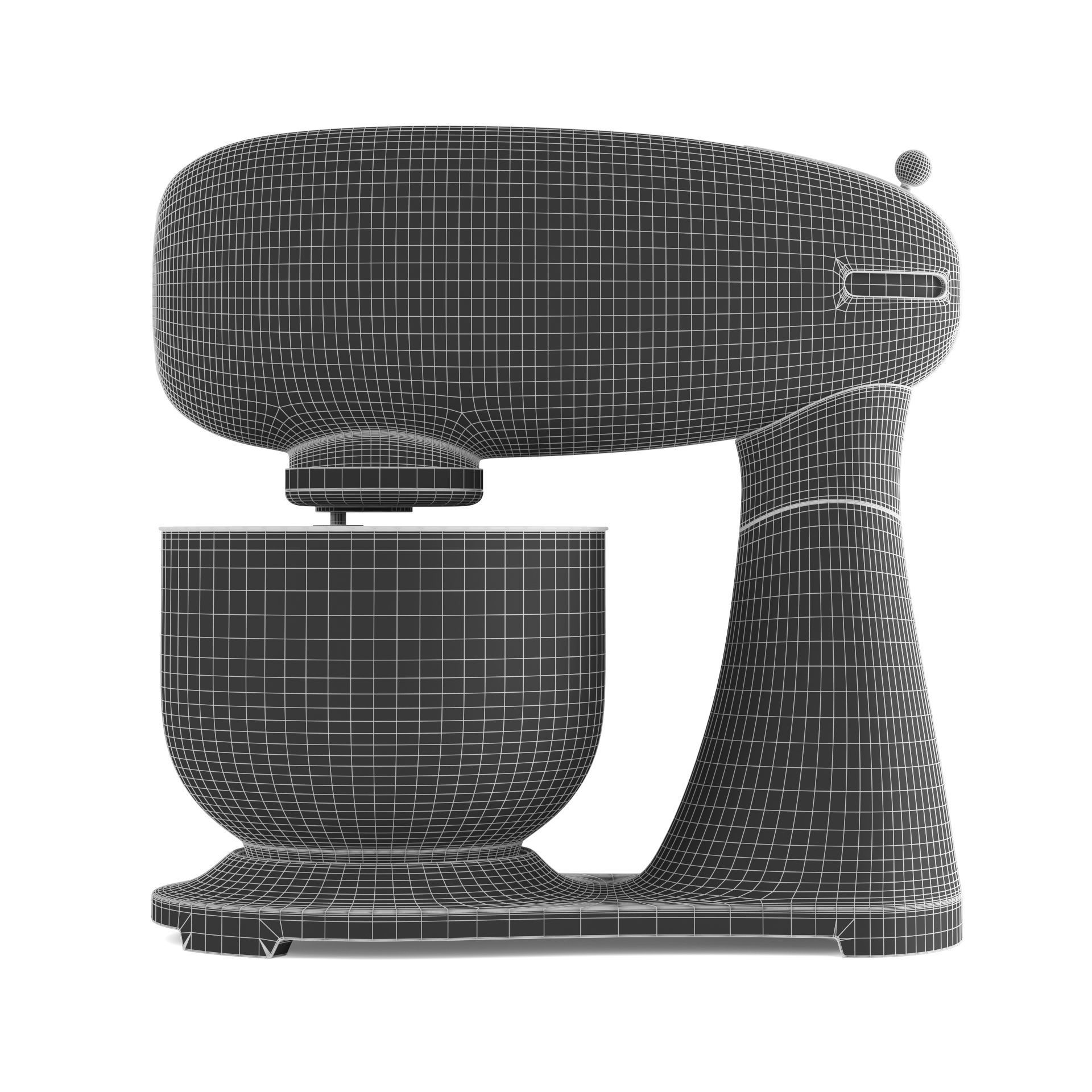 White Food Processor 3D model_4