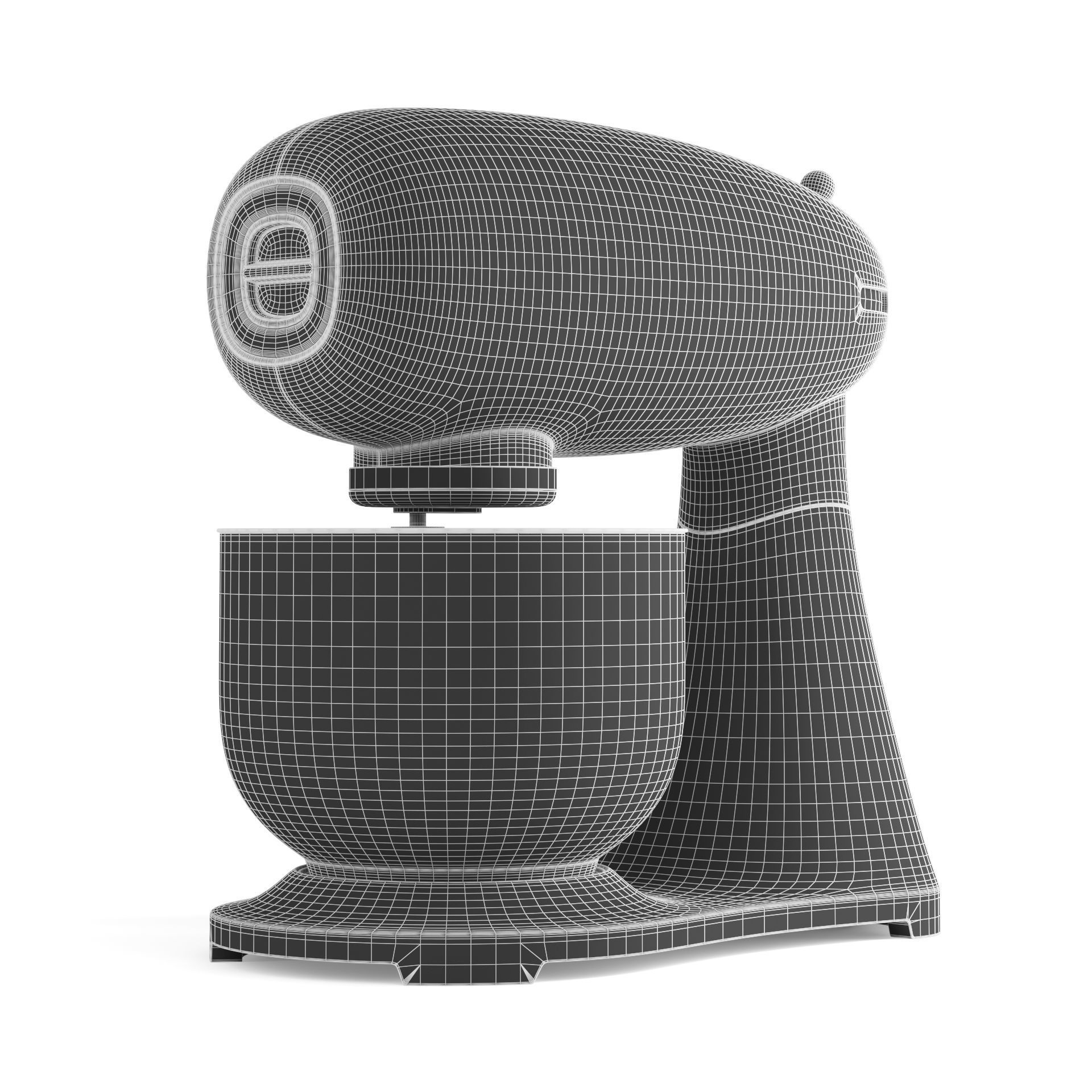 White Food Processor 3D model_5