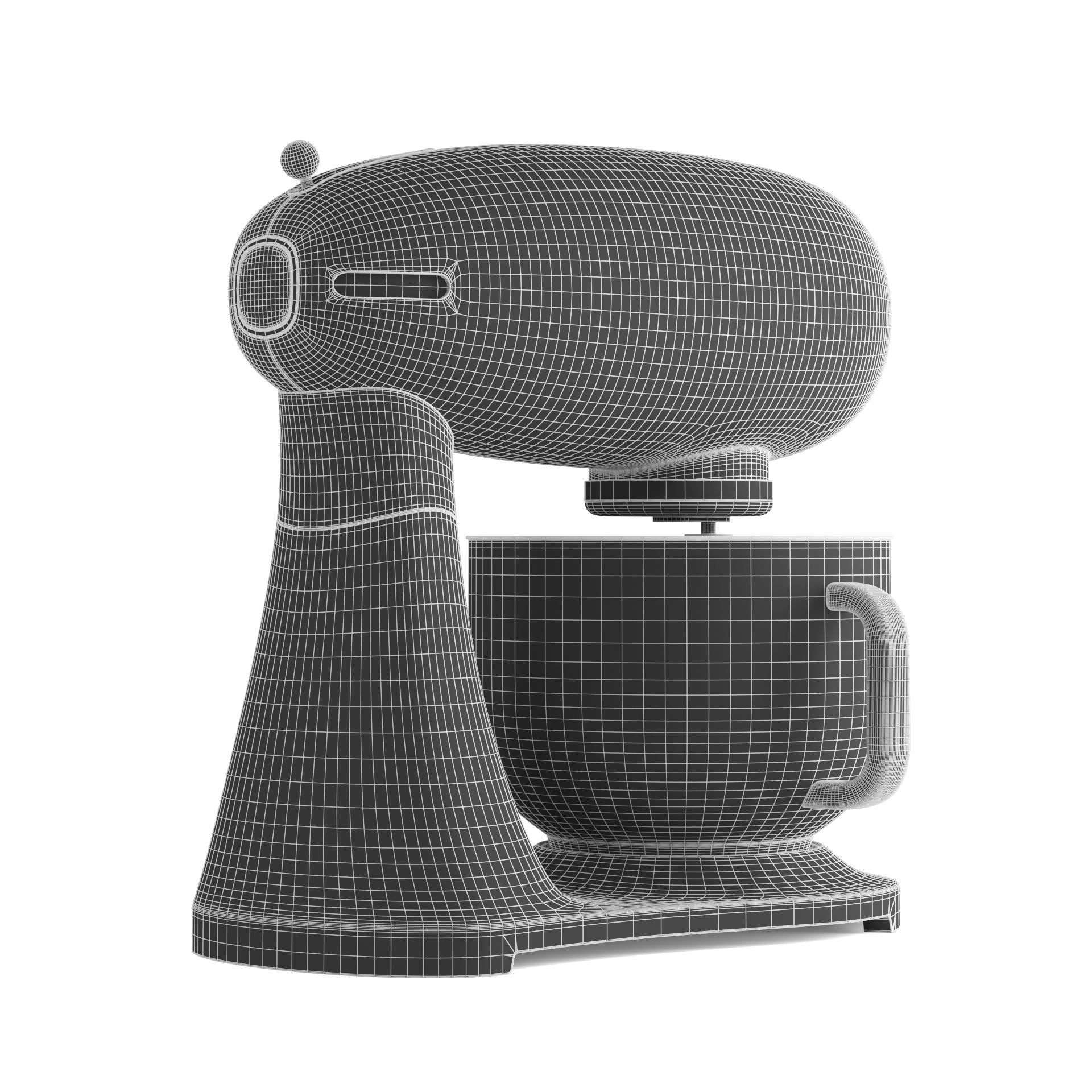 White Food Processor 3D model_6