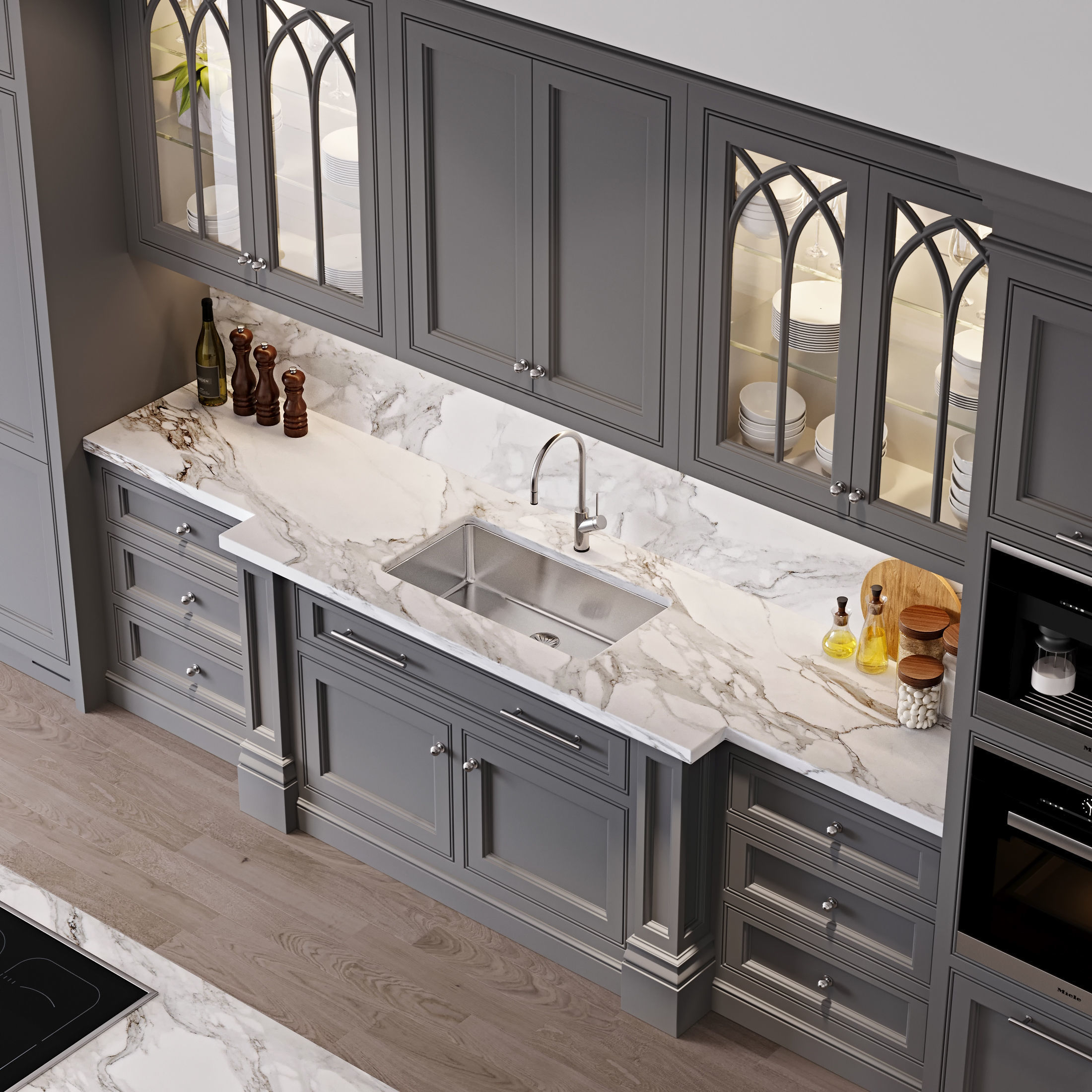 Classic kitchen 1 3D model_3