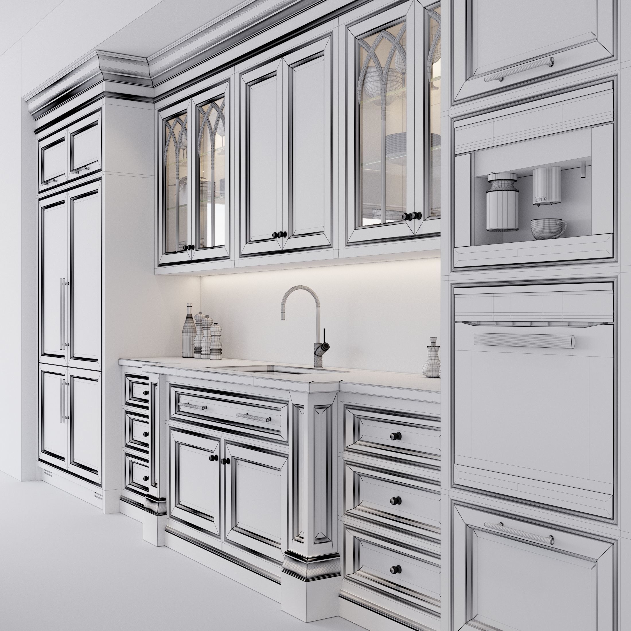 Classic kitchen 1 3D model_12