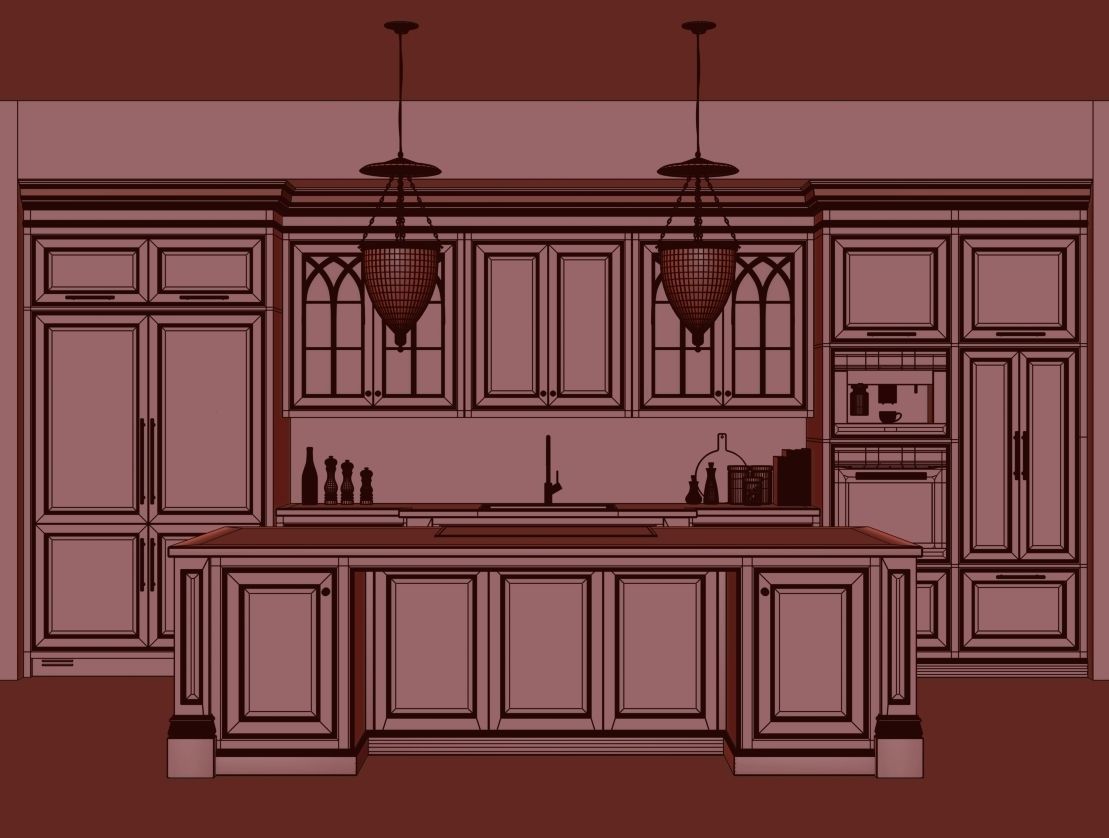 Classic kitchen 1 3D model_17