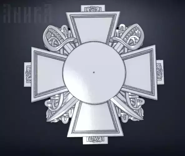 Base for a sign with a cross and sabers 3D print model