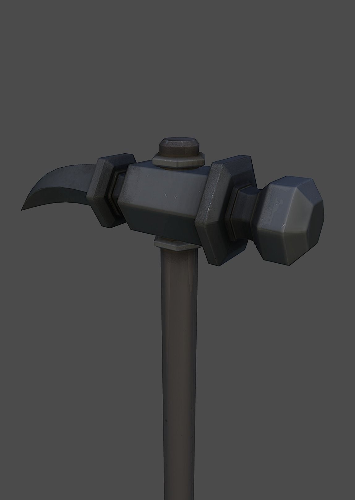 Knight hammer Low-poly 3D model_4