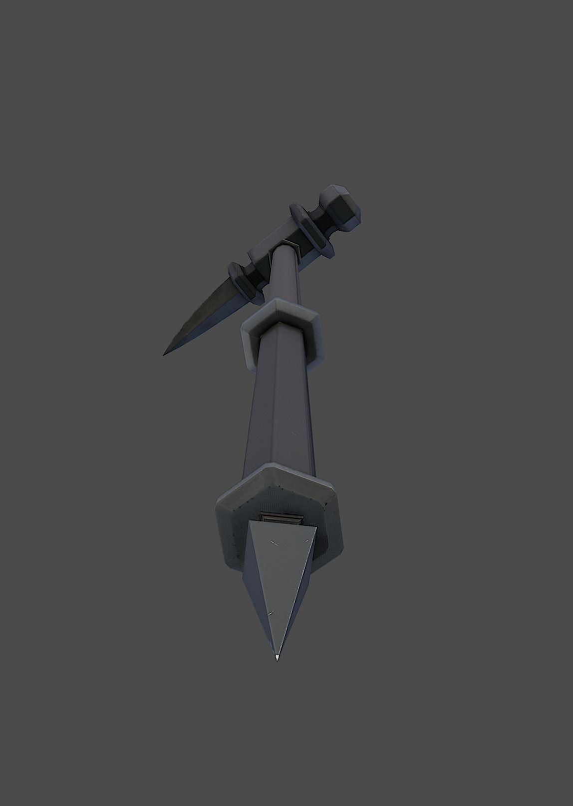 Knight hammer Low-poly 3D model_8