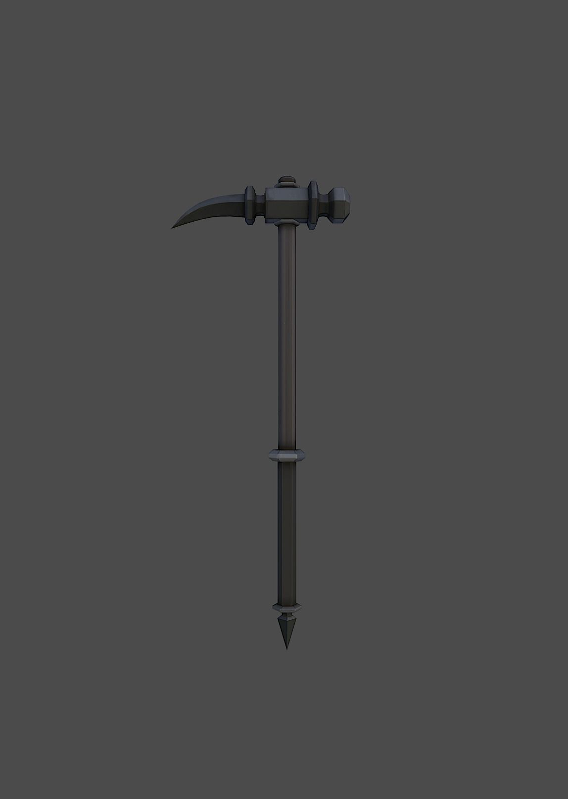 Knight hammer Low-poly 3D model_2