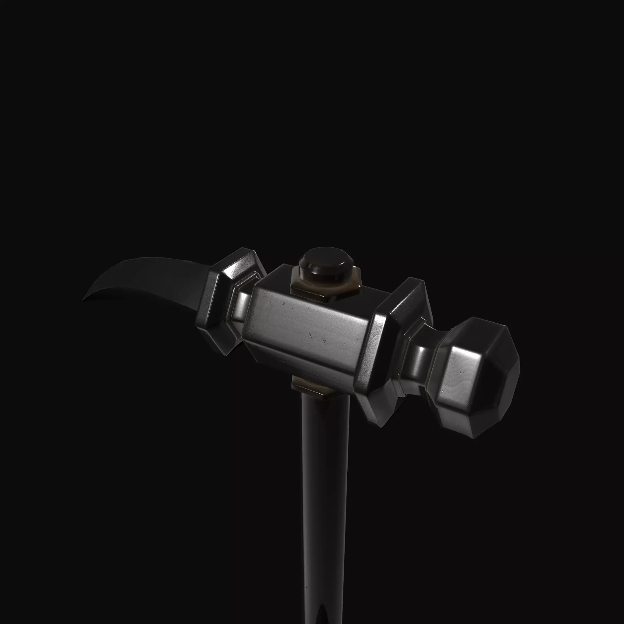 Knight hammer Low-poly 3D model_0