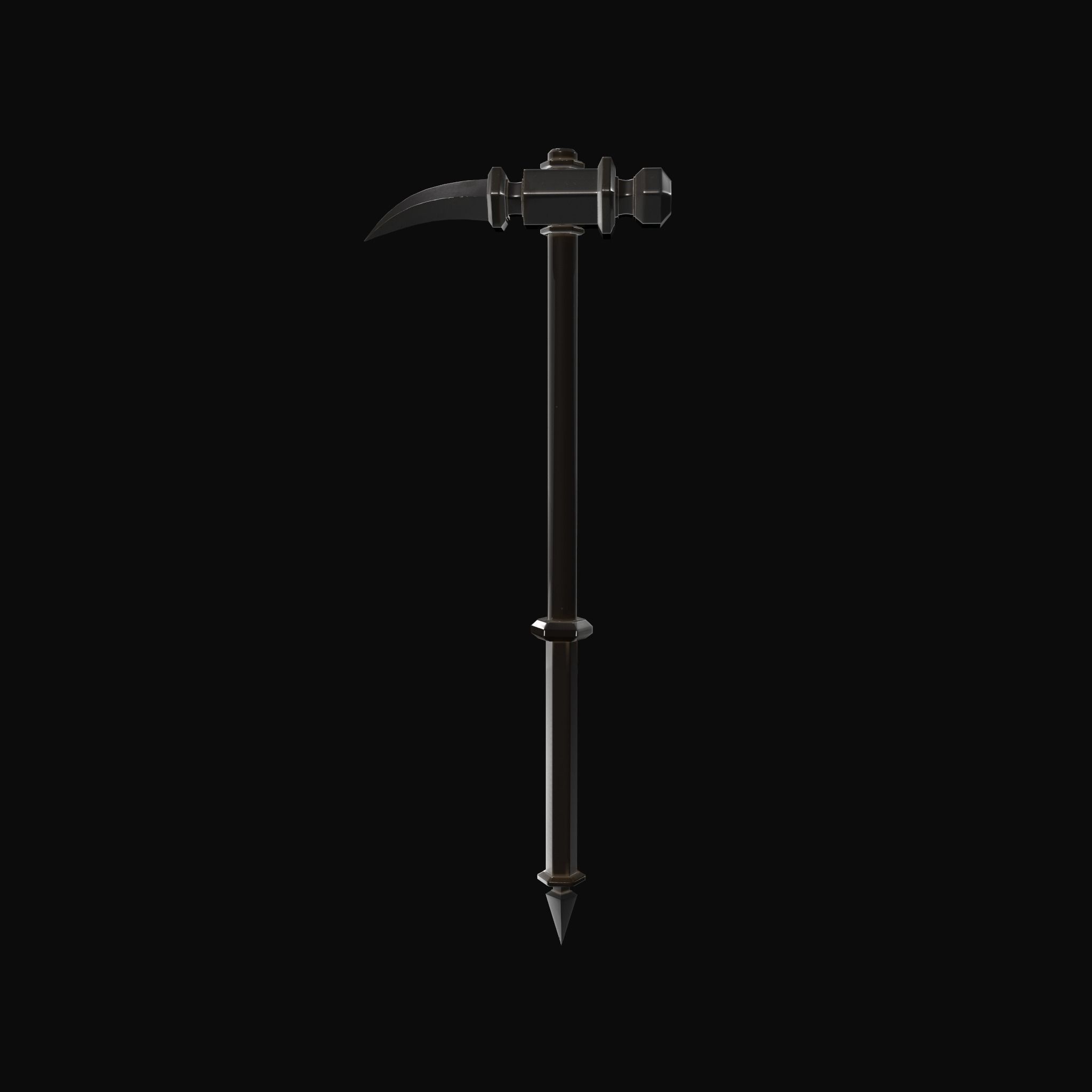 Knight hammer Low-poly 3D model_10