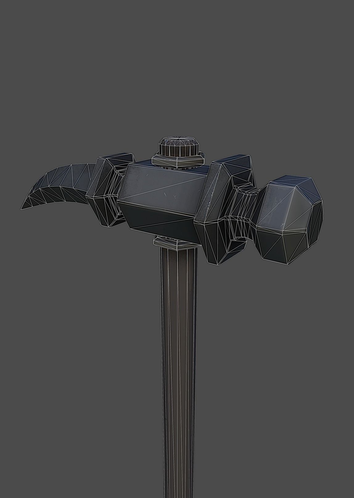 Knight hammer Low-poly 3D model_5