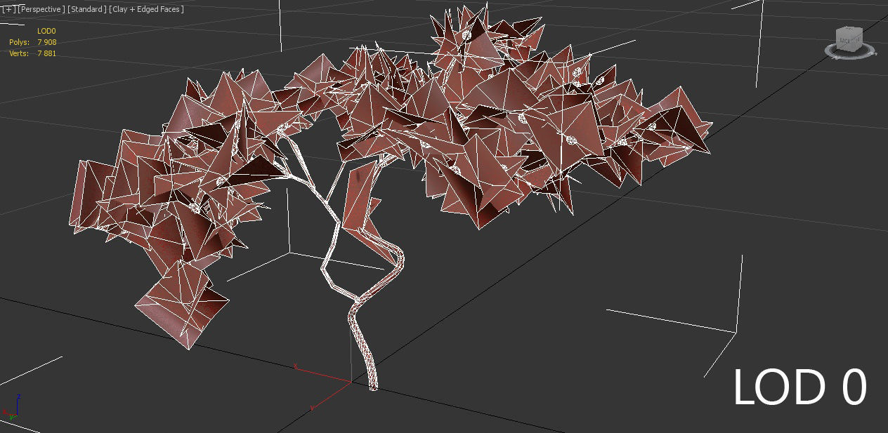 Lemon Fruit Tree LODs Low-poly 3D model_6