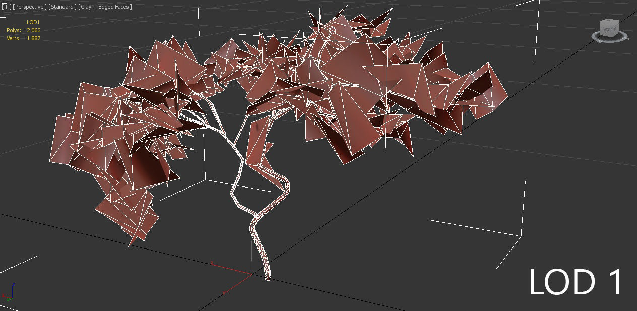 Lemon Fruit Tree LODs Low-poly 3D model_7