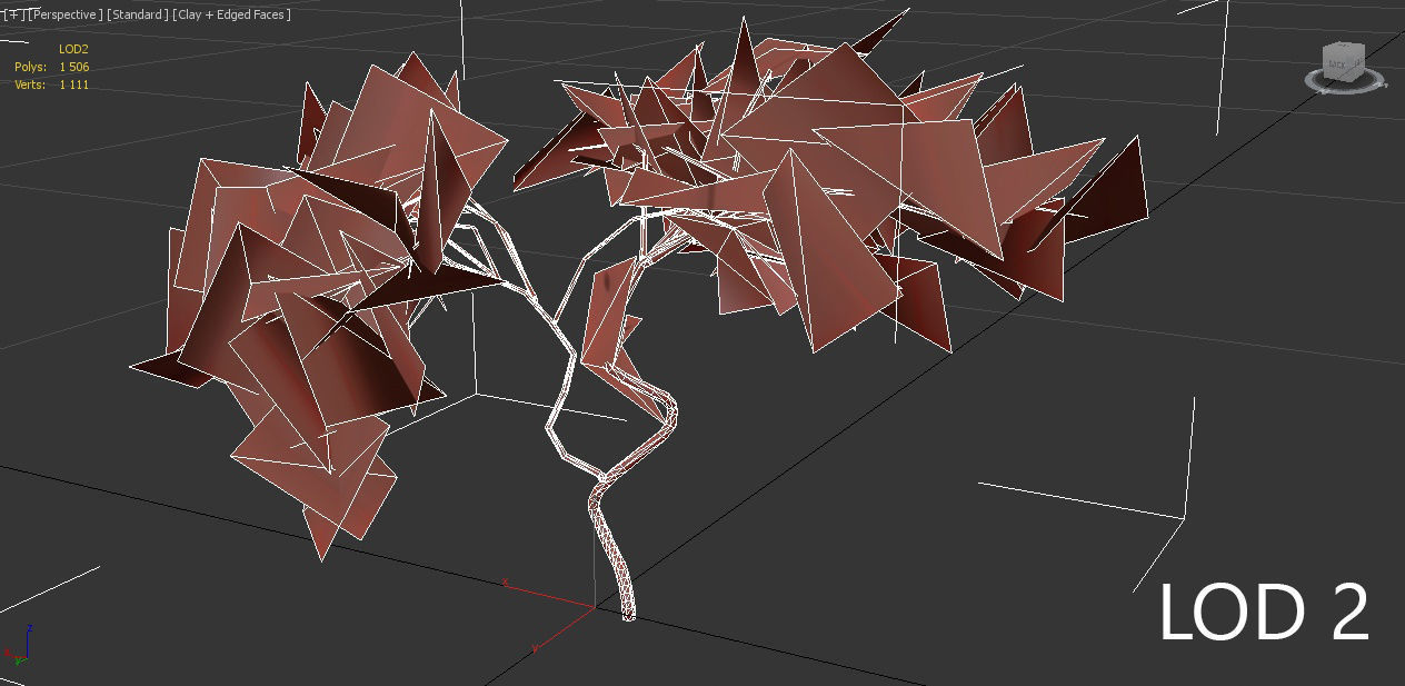 Lemon Fruit Tree LODs Low-poly 3D model_8