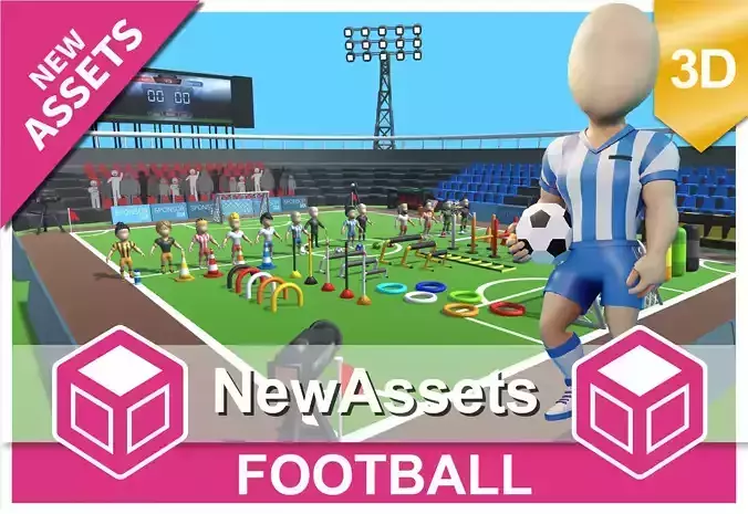 Football Game Pack Low-poly 3D model