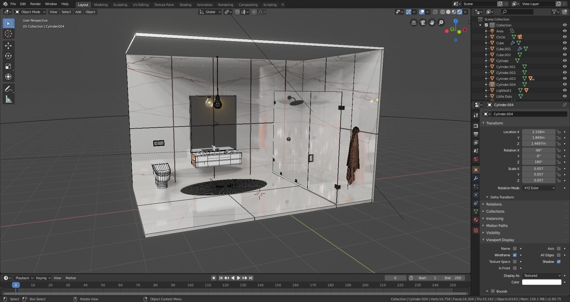 WC - SAHARA BLANC MARBLE Low-poly 3D model_7