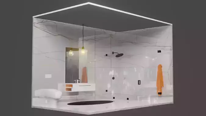 WC - SAHARA BLANC MARBLE