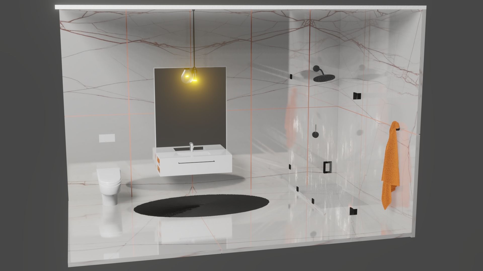 WC - SAHARA BLANC MARBLE Low-poly 3D model_2