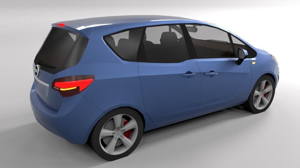 OPEL MERIVA 2011 LOWPOLY Low-poly 3D model_6