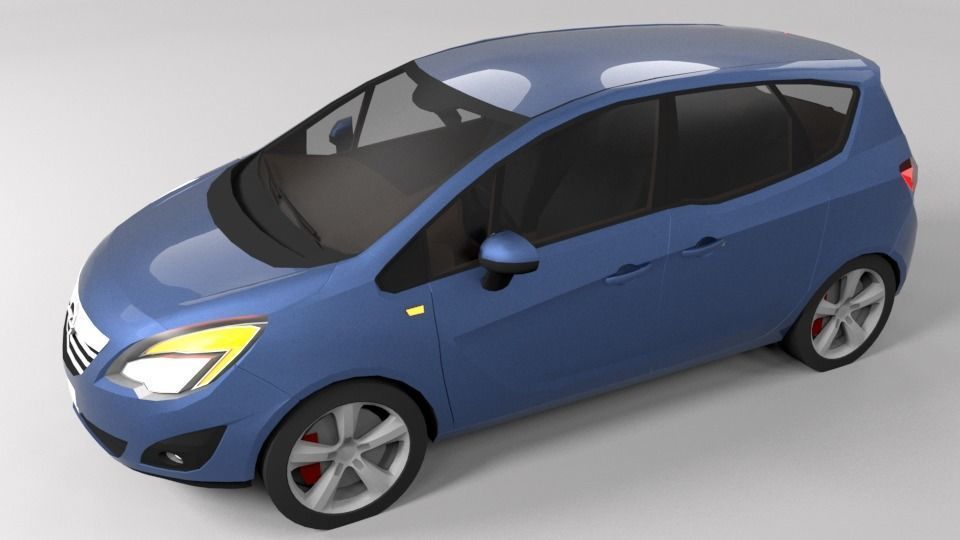 OPEL MERIVA 2011 LOWPOLY Low-poly 3D model_4