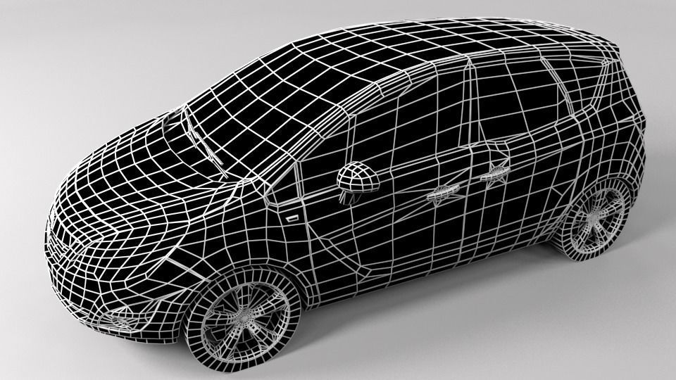 OPEL MERIVA 2011 LOWPOLY Low-poly 3D model_5