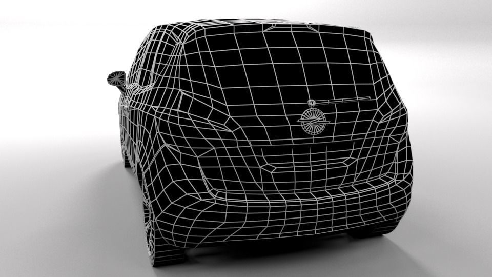 OPEL MERIVA 2015 LOWPOLY Low-poly 3D model_3