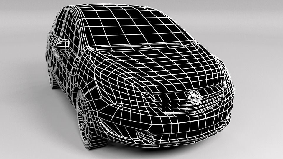 OPEL MERIVA 2015 LOWPOLY Low-poly 3D model_1