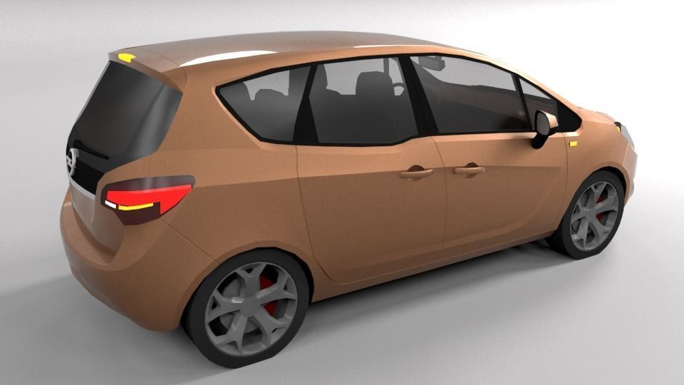 OPEL MERIVA 2015 LOWPOLY Low-poly 3D model_6