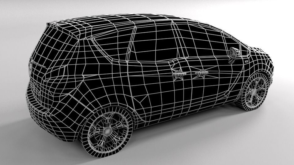 OPEL MERIVA 2015 LOWPOLY Low-poly 3D model_7