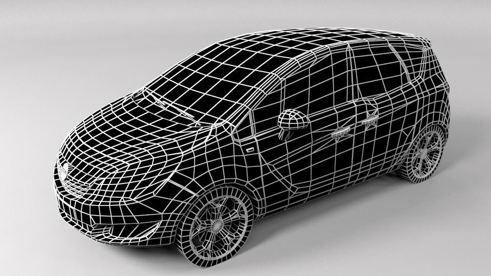 OPEL MERIVA 2015 LOWPOLY Low-poly 3D model_5