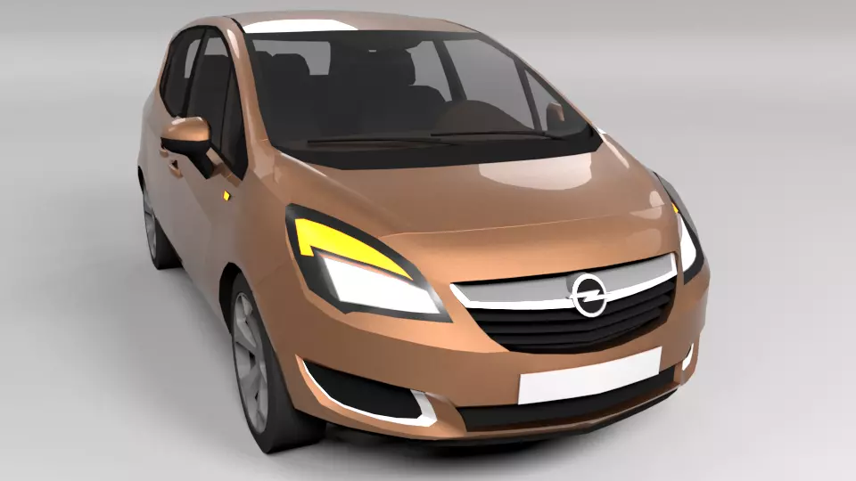 OPEL MERIVA 2015 LOWPOLY Low-poly 3D model_0