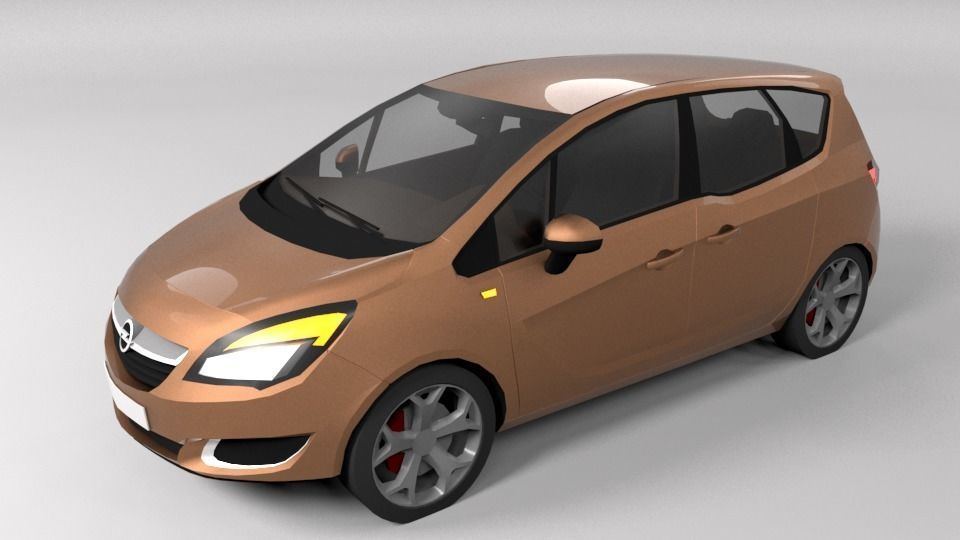 OPEL MERIVA 2015 LOWPOLY Low-poly 3D model_4
