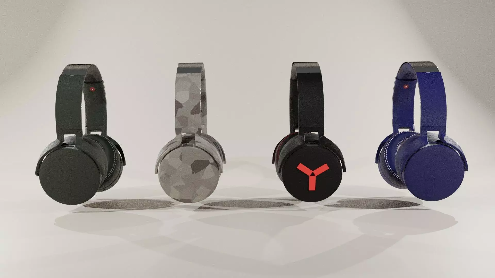 Set of Headphones 3D model_0