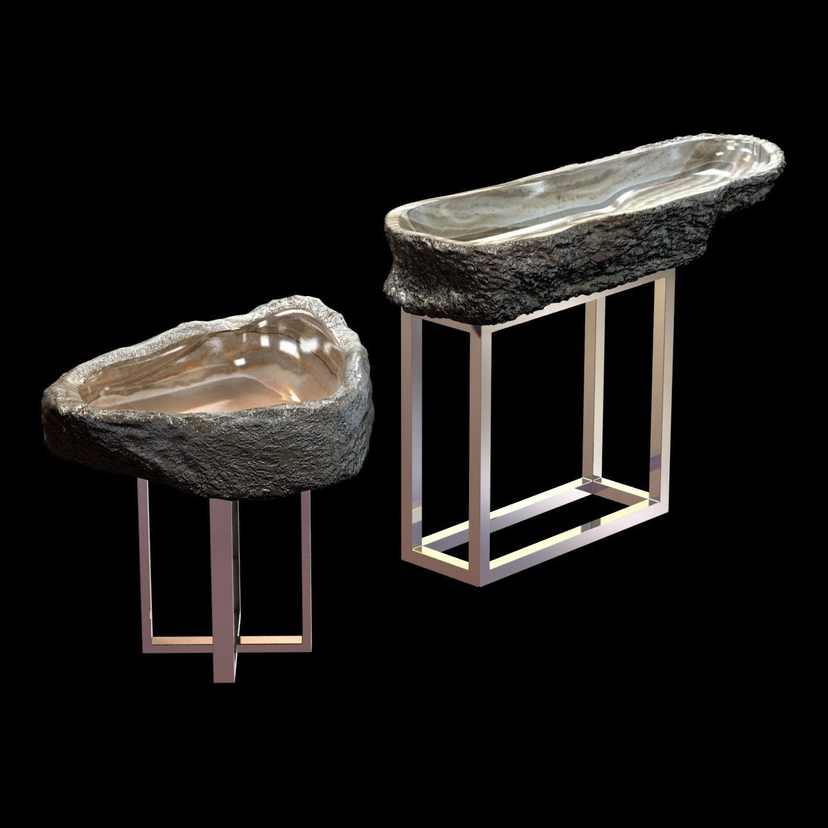 Onyx Basin Stainless Steel Base 3D model_1